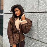 Autumn and winter new fashionable women's clothing elegant design sense European and American style fur integrated jacket